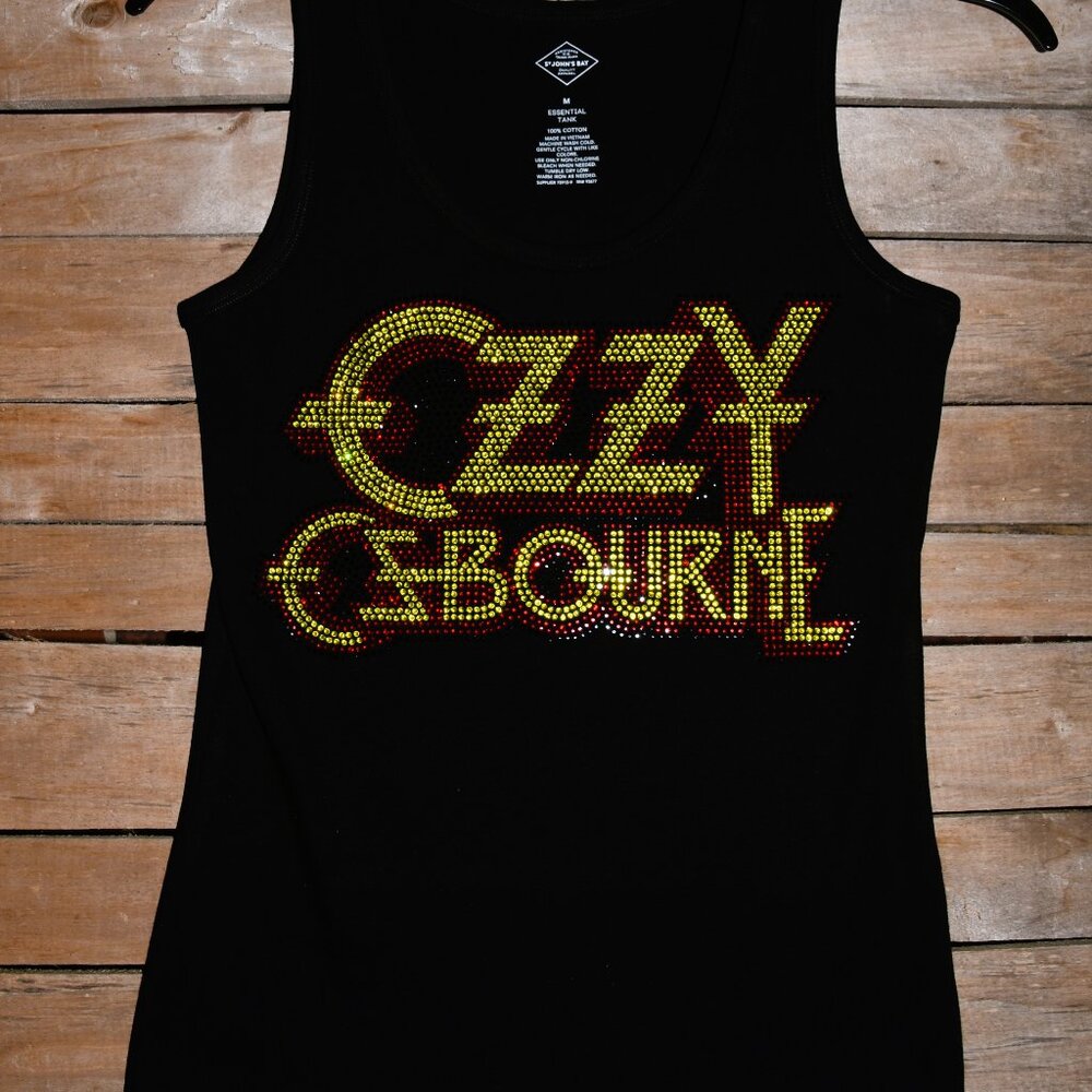 Ozzy Osbourne  Rhinestone bling sleeveless tank   XS,S,M,L,XL,XXL, … - Picture 4 of 12